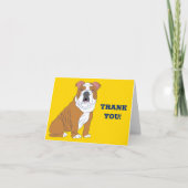 Englische Bulldog-Illustration Bright Yellow Dankeskarte (Vorderseite)