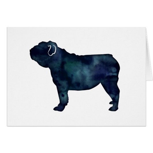 Englische Bulldog-Silhouette (Vorderseite (Horizontal))