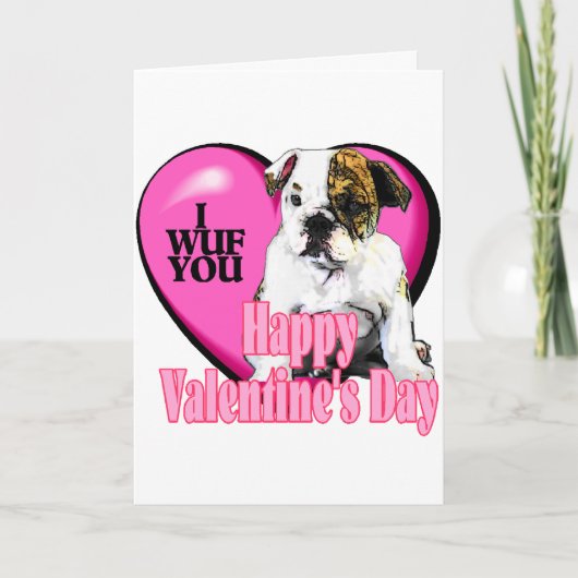 Englische Bulldog-Valentinstag-Geschenke Feiertagskarte (Vorderseite)