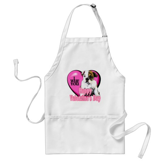 Englische Bulldog-Valentinstag-Geschenke Schürze (Vorne)