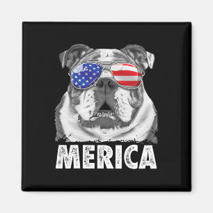 Englische Bulldogge 4. Juli Merica Männer Frauen U Magnet