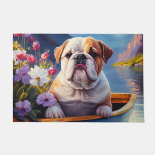 Englische Bulldogge auf einem Paddel: Ein landscha Fußmatte
