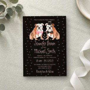 Englische Bulldogge Braut Bräutigam Hochzeit Hunde Einladung