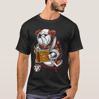 Englische Bulldogge Buch Lesender Hund T-Shirt