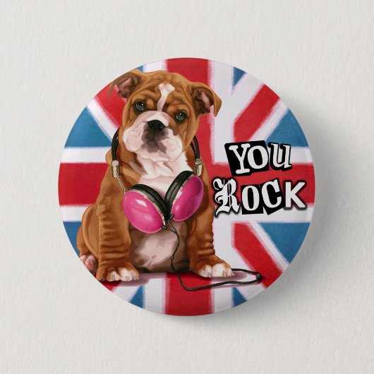 Englische Bulldogge Button (Vorderseite)