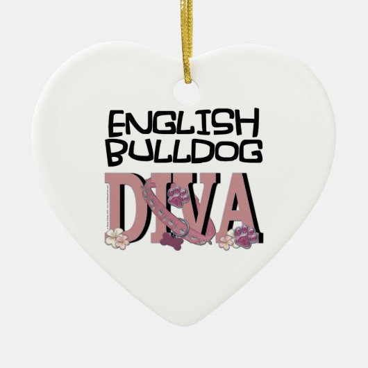 Englische Bulldogge DIVA Keramik Ornament (Vorne)