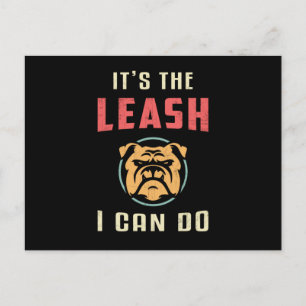 Englische Bulldogge Es ist Leine Ich Kann Tun Vint Postkarte