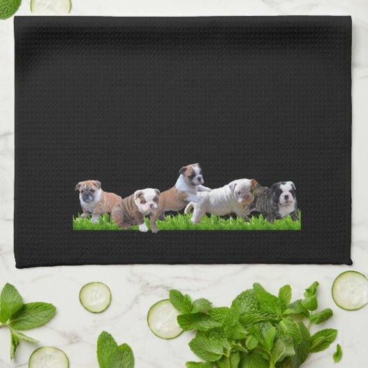 Englische Bulldogge Geschirrtuch (Gefaltet)