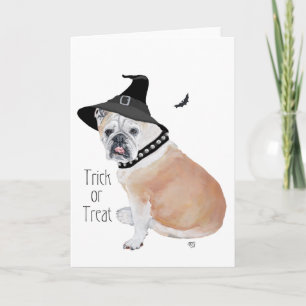 Englische Bulldogge Halloween Karte