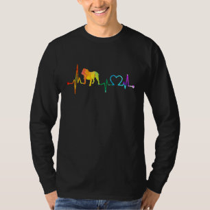 Englische Bulldogge Herzschlag Aquarell Vintage Hu T-Shirt