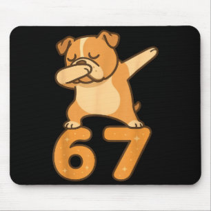 Englische Bulldogge Hund 67 Meme Six Seven Lustig Mousepad