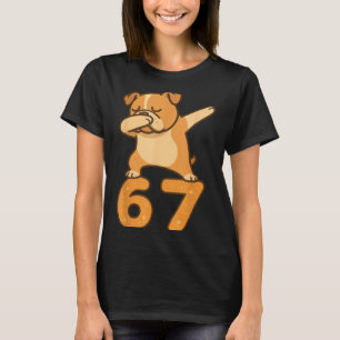 Englische Bulldogge Hund 67 Meme Six Seven Lustig T-Shirt