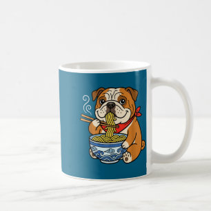 Englische Bulldogge isst Ramen Japanische Grafik K Kaffeetasse