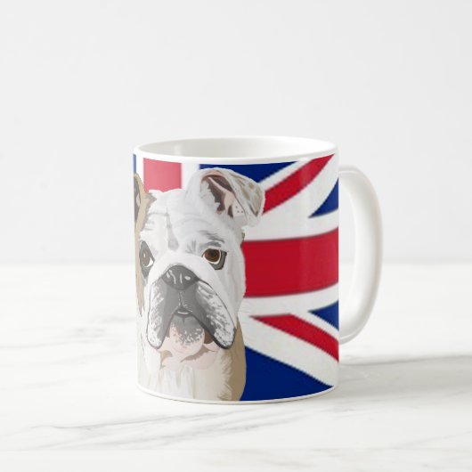 Englische Bulldogge Kaffeetasse (VorderseiteRechts)