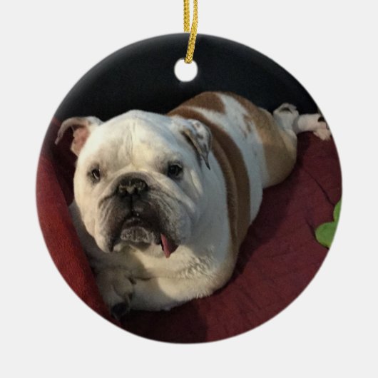 Englische Bulldogge Keramikornament (Vorne)