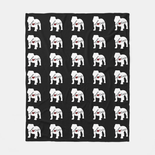 Englische Bulldogge Loveq Fleecedecke (Vorderseite)