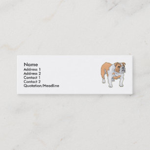 Englische Bulldogge Mini Visitenkarte