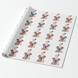 Englische Bulldogge mit Herzen Valentinstag  Geschenkpapier