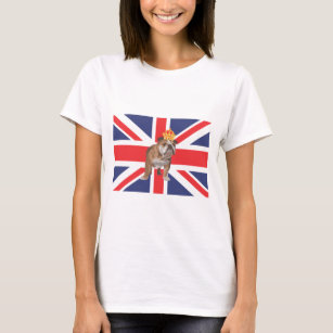 Englische Bulldogge mit Kronen-und T-Shirt