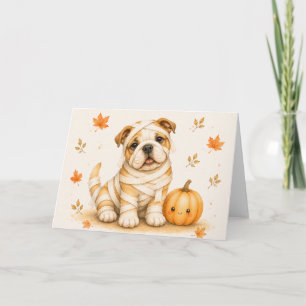 Englische Bulldogge-Mumie Halloween Karte