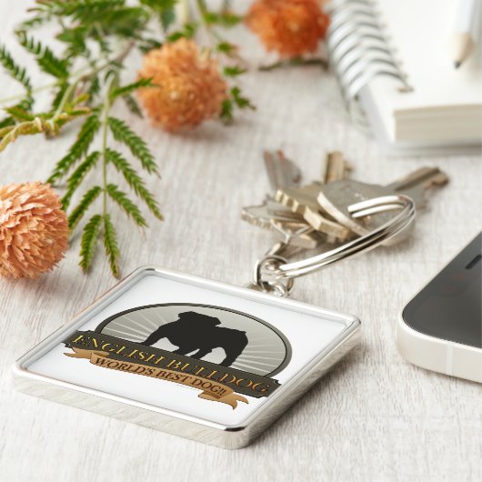 Englische Bulldogge Schlüsselanhänger (Seite)