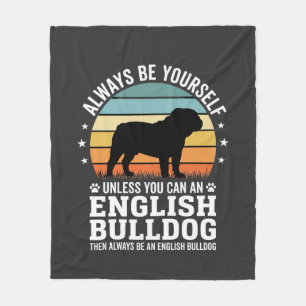 Englische Bulldogge Sonnenuntergang Sei selbst Hun Fleecedecke