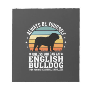 Englische Bulldogge Sonnenuntergang Sei selbst Hun Notizblock