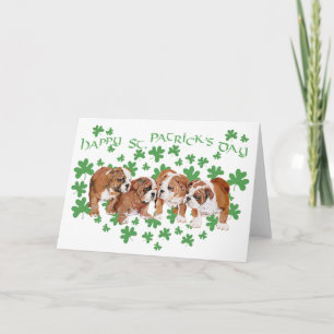 Englische Bulldogge St. Patrick's Day Karte