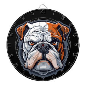 Englische Bulldogge – Stilvolles Portrait Design Dartscheibe