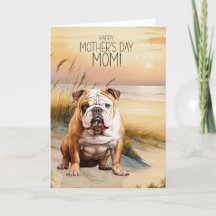 Englische Bulldogge Sunset Beach Muttertag