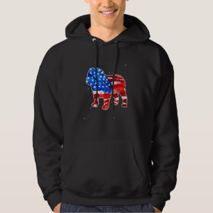 Englische Bulldogge Tie Dye Amerikanische Flagge P Hoodie
