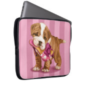 Englische Bulldogge und Schuh Laptopschutzhülle (Vorne Rechts)