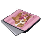 Englische Bulldogge und Schuh Laptopschutzhülle (Vorne Knopf)