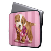 Englische Bulldogge und Schuh Laptopschutzhülle (Vorderseite Links)