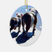 Englische Bulldogge und Welpe Keramikornament (Rechts)