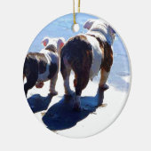 Englische Bulldogge und Welpe Keramikornament (Links)