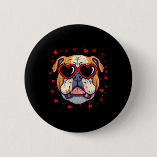 Englische Bulldogge Valentinstag Herz Süße Hunde L Button
