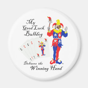 Englische Bulldogge Viel Glück Poker Spaß Magnet