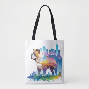 Englische Bulldogge Vintage-Tier Natur Umwelt Tasche