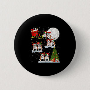 Englische Bulldogge Weihnachtsmann Schlitten Flieg Button