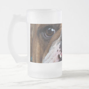 Englische Bulldogge Wurf Kissen Mattglas Bierglas