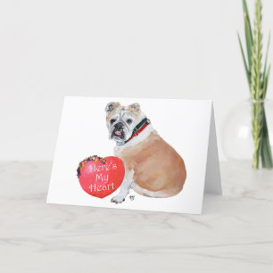 Englische Bulldogge zum Valentinstag Feiertagskarte