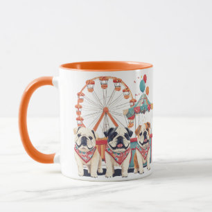 Englische Bulldoggen auf einem Jahrmarkt Tasse