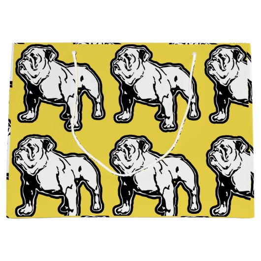 Englische Bulldoggen-Geschenk-Tasche Große Geschenktüte (Vorderseite)