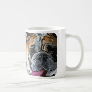 Englische Bulldoggen-Gesichts-Malerei auf Kaffeetasse
