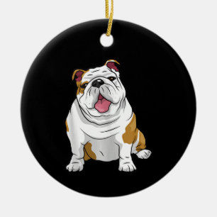 Englische Bulldoggen großartig lustige Bulldoggen- Keramik Ornament