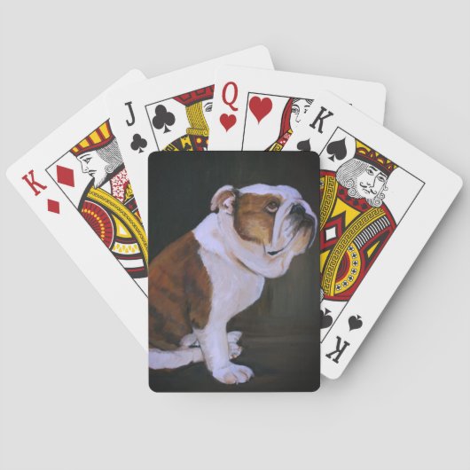 Englische Bulldoggen-Hundekunst-Spielkarten Spielkarten (Rückseite)