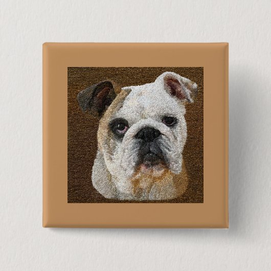 Englische Bulldoggen-Knöpfe Button (Vorderseite)