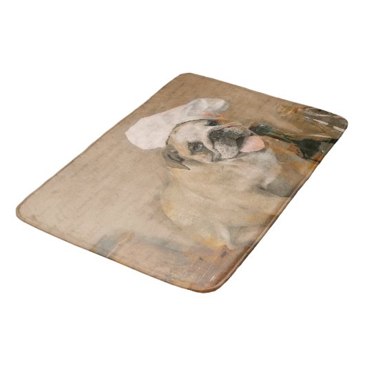 Englische Bulldoggen-Kochs-Küche oder Badematte (Schrägansicht)