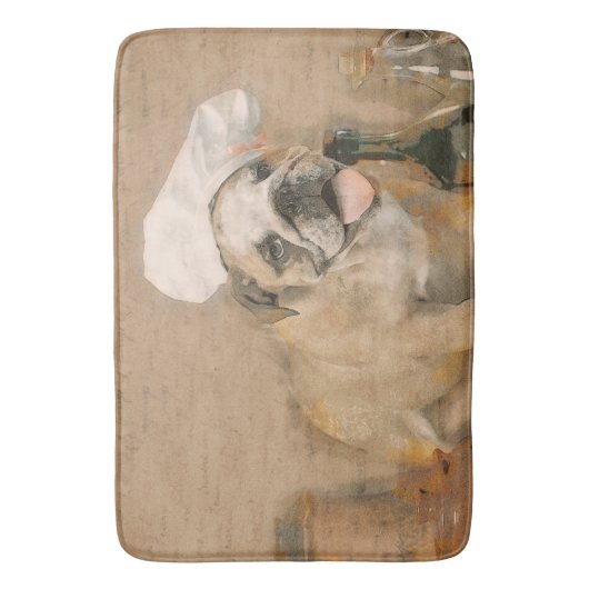 Englische Bulldoggen-Kochs-Küche oder Badematte (Vorderseite Vertikal)